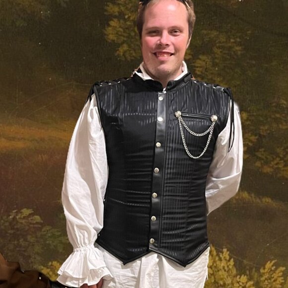 Steampunk Corset Satin Pinstripe Vest - NWT - Picture 8 of 8